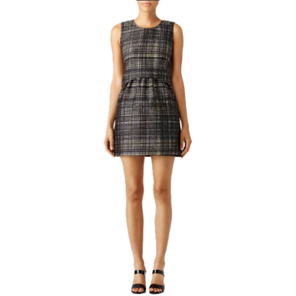 MILLY Confetti Check Laura Dress Sheath Chic Preppy Cocktail Academia Size 8